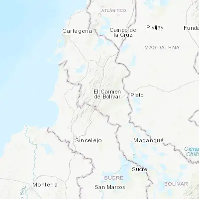 Map showing location of El Carmen de Bolívar (9.717400, -75.120230)