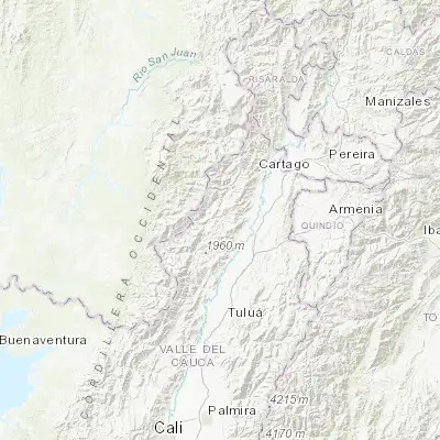 Map showing location of El Dovio (4.507900, -76.236190)