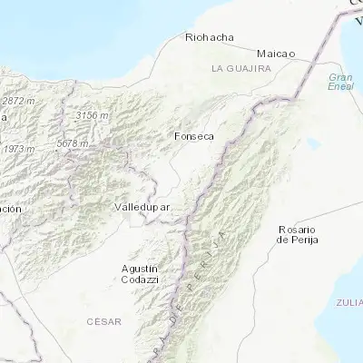 Map showing location of El Molino (10.652960, -72.924610)