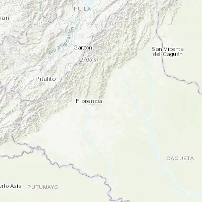 Map showing location of El Paujíl (1.570060, -75.328630)