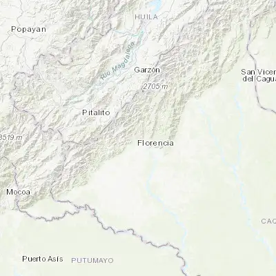 Map showing location of Florencia (1.614380, -75.606230)