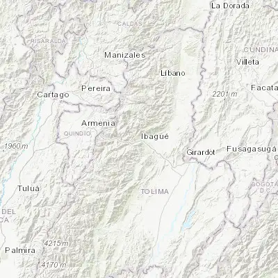 Map showing location of Ibagué (4.438890, -75.232220)