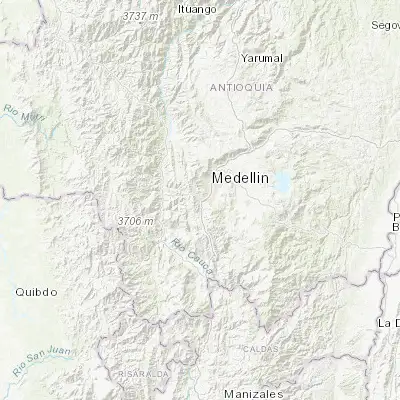 Map showing location of La Estrella (6.157690, -75.643170)