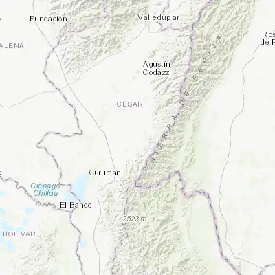 Map showing location of La Jagua de Ibirico (9.562280, -73.334050)