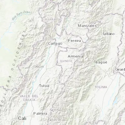 Map showing location of La Tebaida (4.452650, -75.787460)
