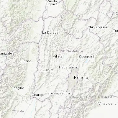Map showing location of La Vega (5.001770, -74.341740)