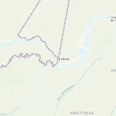 Map showing location of Leticia (-4.215280, -69.940560)