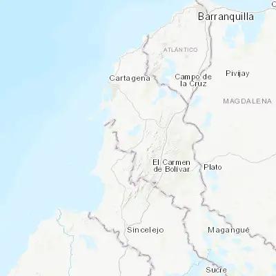 Map showing location of María la Baja (9.983200, -75.301550)