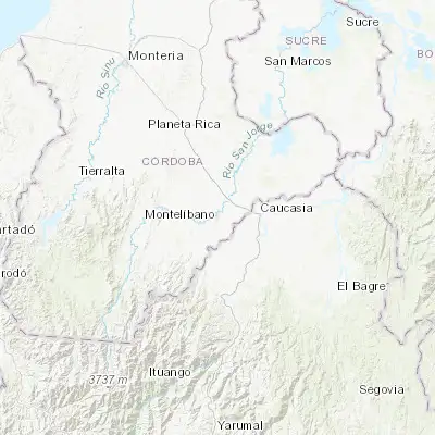 Map showing location of Montelíbano (7.979170, -75.420200)