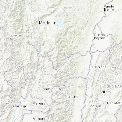 Map showing location of Nariño (5.608930, -75.176560)