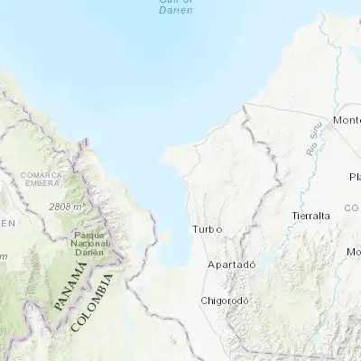Map showing location of Necoclí (8.426270, -76.789260)