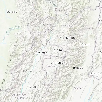 Map showing location of Pereira (4.813330, -75.696110)