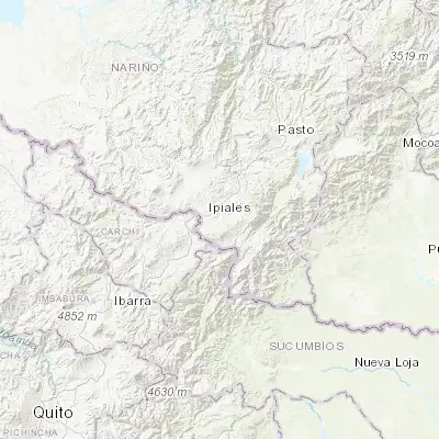 Map showing location of Potosí (0.807390, -77.572160)
