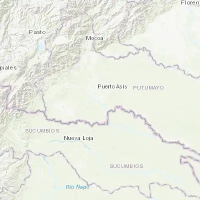 Map showing location of Puerto Asís (0.505140, -76.495710)