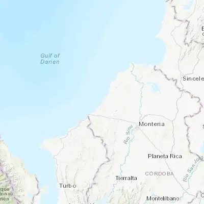 Map showing location of Puerto Escondido (9.018110, -76.264130)