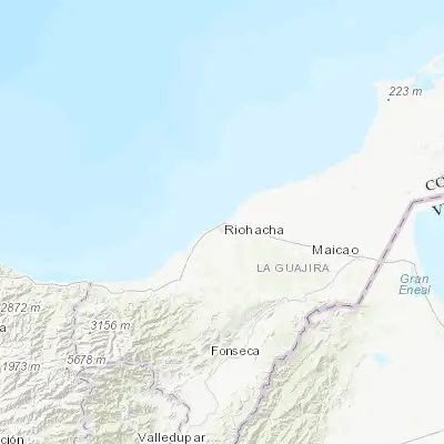 Map showing location of Riohacha (11.544440, -72.907220)