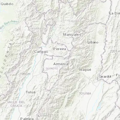 Map showing location of Salento (4.637500, -75.570280)