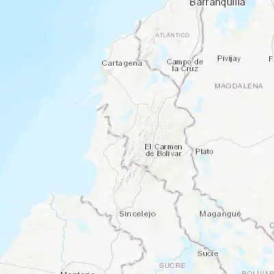 Map showing location of San Cristóbal (9.878090, -75.252480)