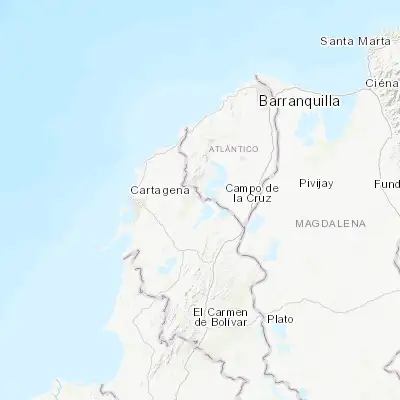 Map showing location of San Estanislao (10.398330, -75.151110)