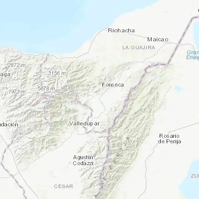 Map showing location of San Juan del Cesar (10.771070, -73.003140)