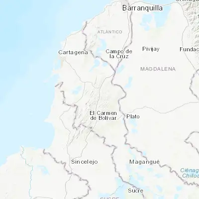 Map showing location of San Juan Nepomuceno (9.951570, -75.081980)