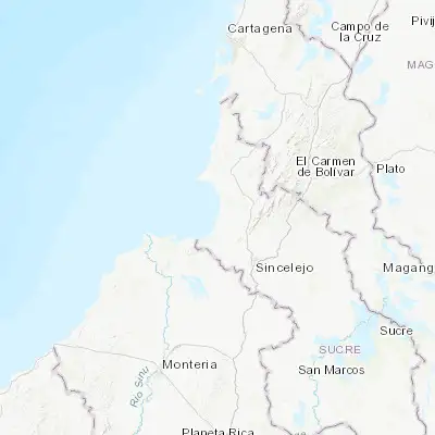 Map showing location of Santiago de Tolú (9.523920, -75.581390)