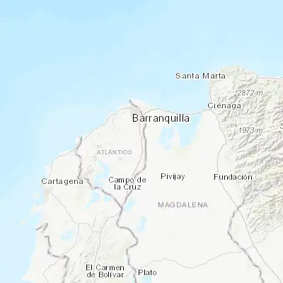Map showing location of Santo Tomás (10.757730, -74.754510)