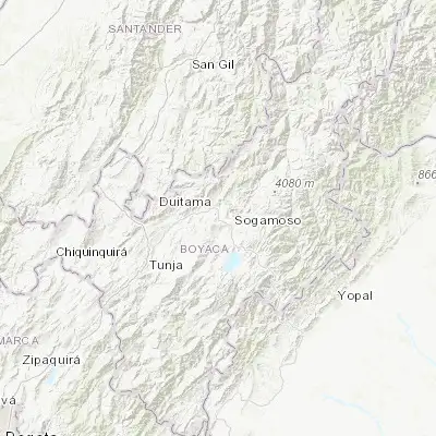 Map showing location of Tibasosa (5.750000, -73.000000)