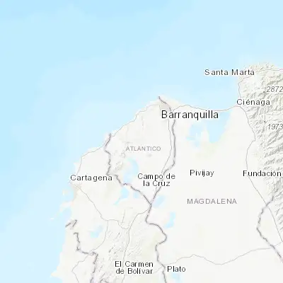 Map showing location of Usiacurí (10.743130, -74.976040)