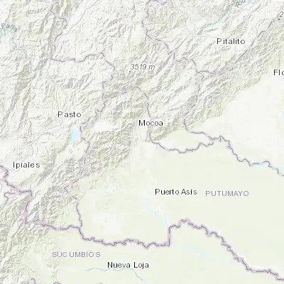 Map showing location of Villagarzón (1.037500, -76.626670)