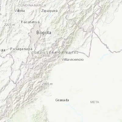 Map showing location of Villavicencio (4.142000, -73.626640)