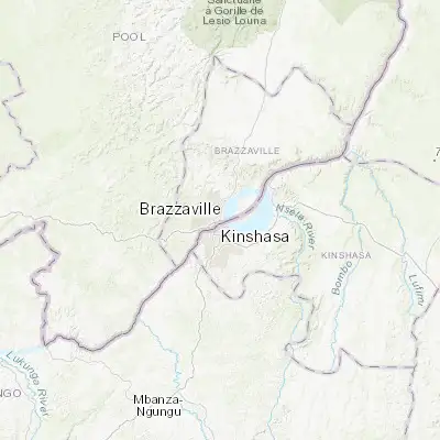 Map showing location of Brazzaville (-4.266130, 15.283180)