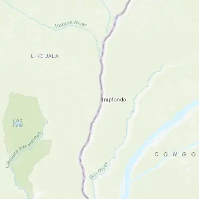 Map showing location of Impfondo (1.618040, 18.059810)