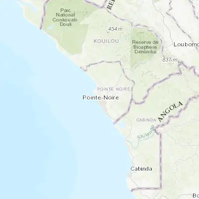 Map showing location of Loandjili (-4.756110, 11.857780)