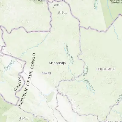 Map showing location of Mossendjo (-2.949680, 12.704230)