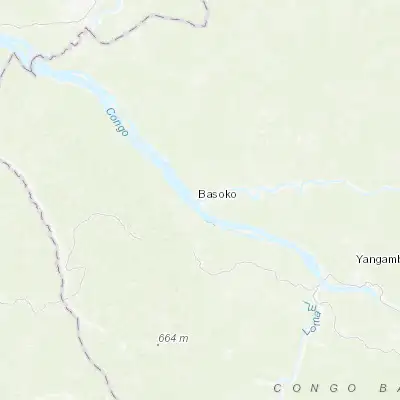 Map showing location of Basoko (1.239090, 23.615980)
