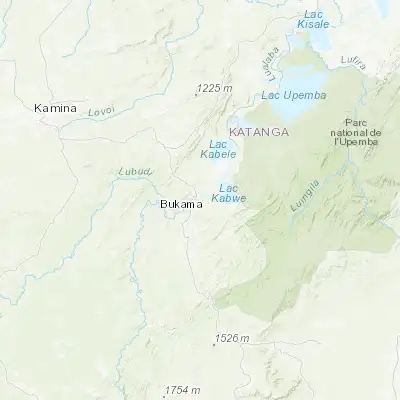 Map showing location of Bukama (-9.204430, 25.854750)