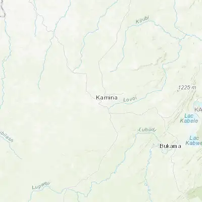 Map showing location of Kamina (-8.735080, 24.997980)