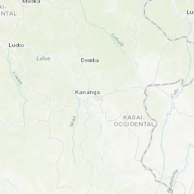 Map showing location of Kananga (-5.896240, 22.416590)