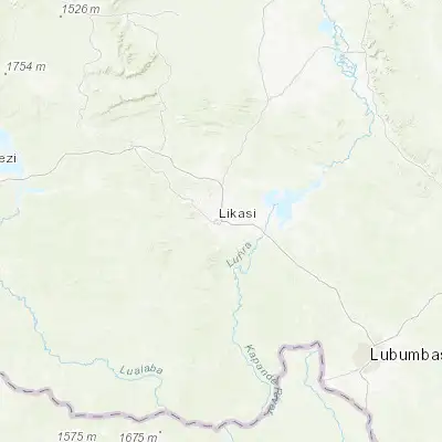 Map showing location of Likasi (-10.983030, 26.738400)