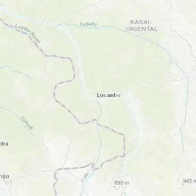 Map showing location of Lusambo (-4.975030, 23.443910)