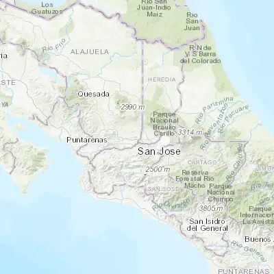 Map showing location of Alajuela (10.016250, -84.211630)