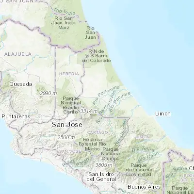 Map showing location of Guácimo (10.212900, -83.687930)