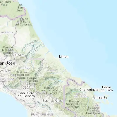 Map showing location of Limón (9.990740, -83.035960)
