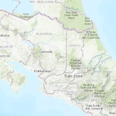 Map showing location of Río Segundo (10.239800, -84.317100)