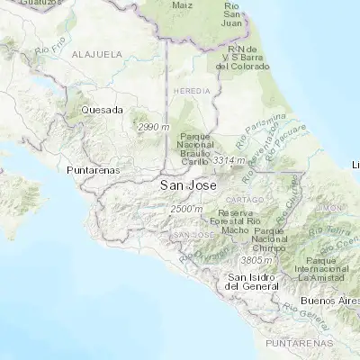 Map showing location of San José (9.933330, -84.083330)