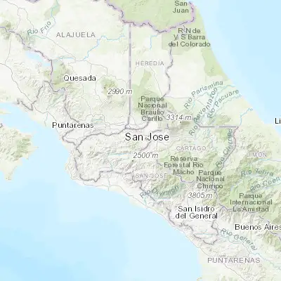 Map showing location of San Juan de Dios (9.878120, -84.084380)