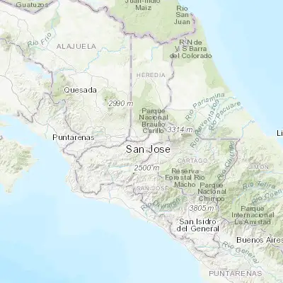 Map showing location of San Juan (9.961880, -84.078760)