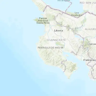 Map showing location of Santa Cruz (10.260530, -85.585100)