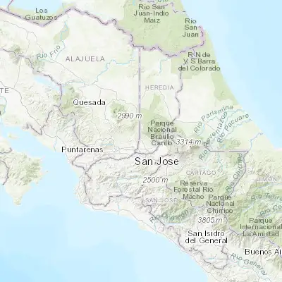 Map showing location of Santo Domingo (10.063890, -84.154990)